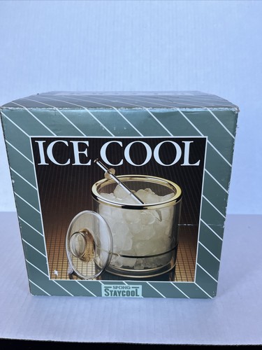 Vintage MCM  ACRYLIC Transparent Crome SPONG ICE COOL BUCKET Made In ENGLAND