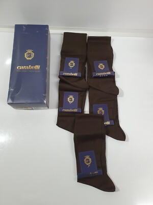 5x Men s Italian semi sheer evening tuxedo OTC socks Carabelli Brown size uk 11 