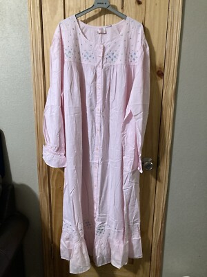 Chance Encounters Size 3X Granny-chic Full-length Cotton Nightgown
