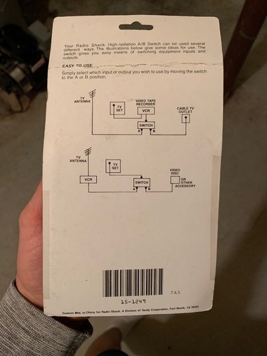 Radio Shack High-Isolation A/B Switch  75-ohm coax 15-1233