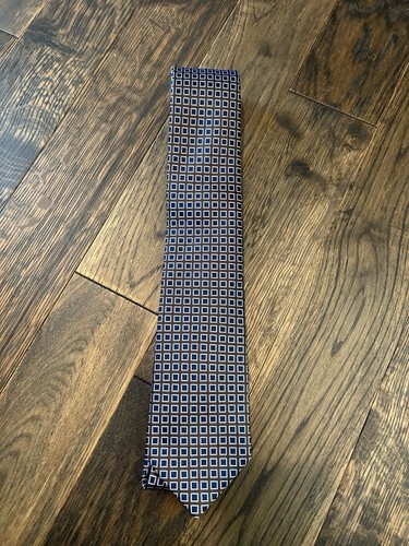 Upply Brown/blue Square 100% Silk Tie
