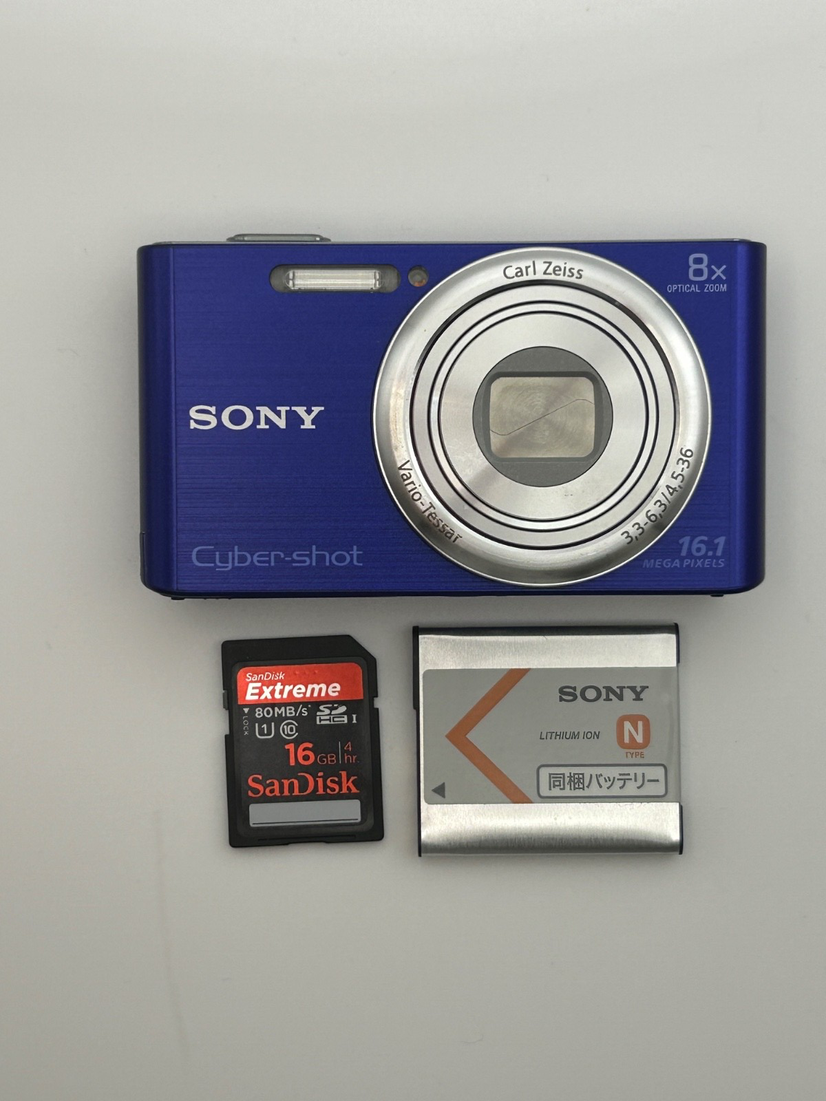 w/SD Card SONY Cyber-shot DSC-W730 Blue Compact Camera From