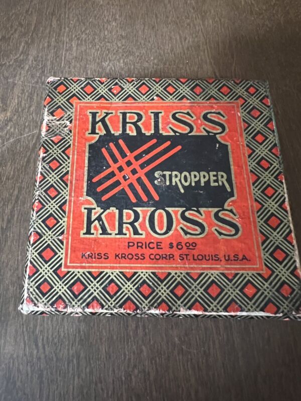 Vintage Kriss Kross Razor Blade Sharpener Stropper Shaving Original Box