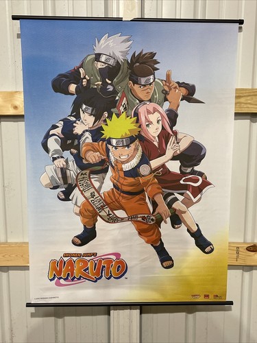 Vintage 2002 Anime Shonen Jumps Naruto Fabric Wall Scroll