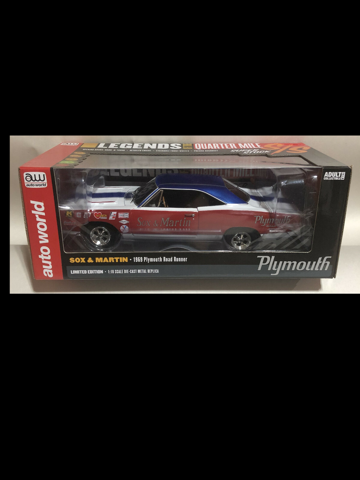 1969 Plymouth Roadrunner Sox & Martin 1:18 Auto World 276 | eBay