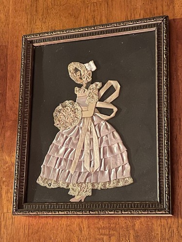 VINTAGE FRAMED RIBBON LADY 9 X 11 | eBay