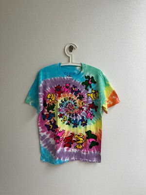 Grateful Dead Tie Dye Spiral Bears tee, Liquid blue shirt,tie dye swirl shirt