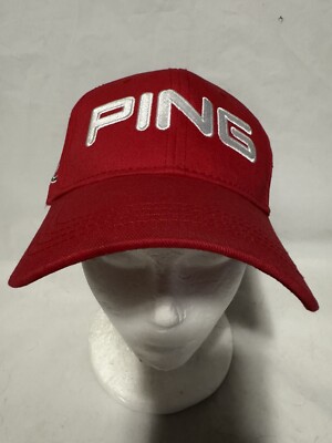 Ping G10 Red Adjustable Strapback Adult Golf Hat Cap Curved Brim
