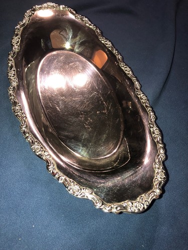 Vintage Oneida Silver Plate Oval Bread Relish Tray Serving Dining 14 X 7.5