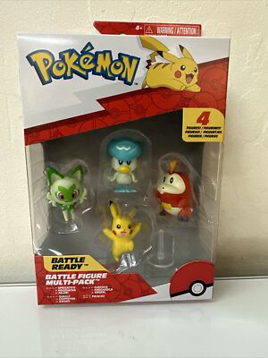 Pokemon PKW3402 Paldea 4 Pack-Features 2-Inch Pikachu, Fuecoco, Sprigatito,