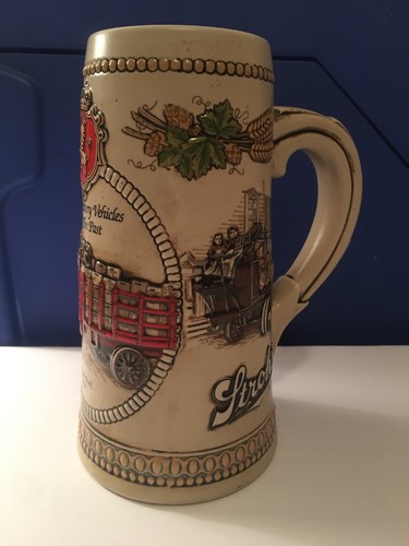 Stroh's Collectible Beer Stein Mug Past Delivery Vehicles Heritage Series V