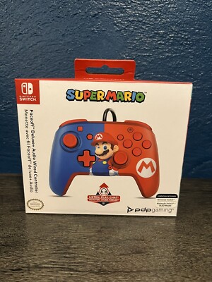 NEW PDP Nintendo Switch Wired Super Mario Controller Pro Style Faceoff w/Audio