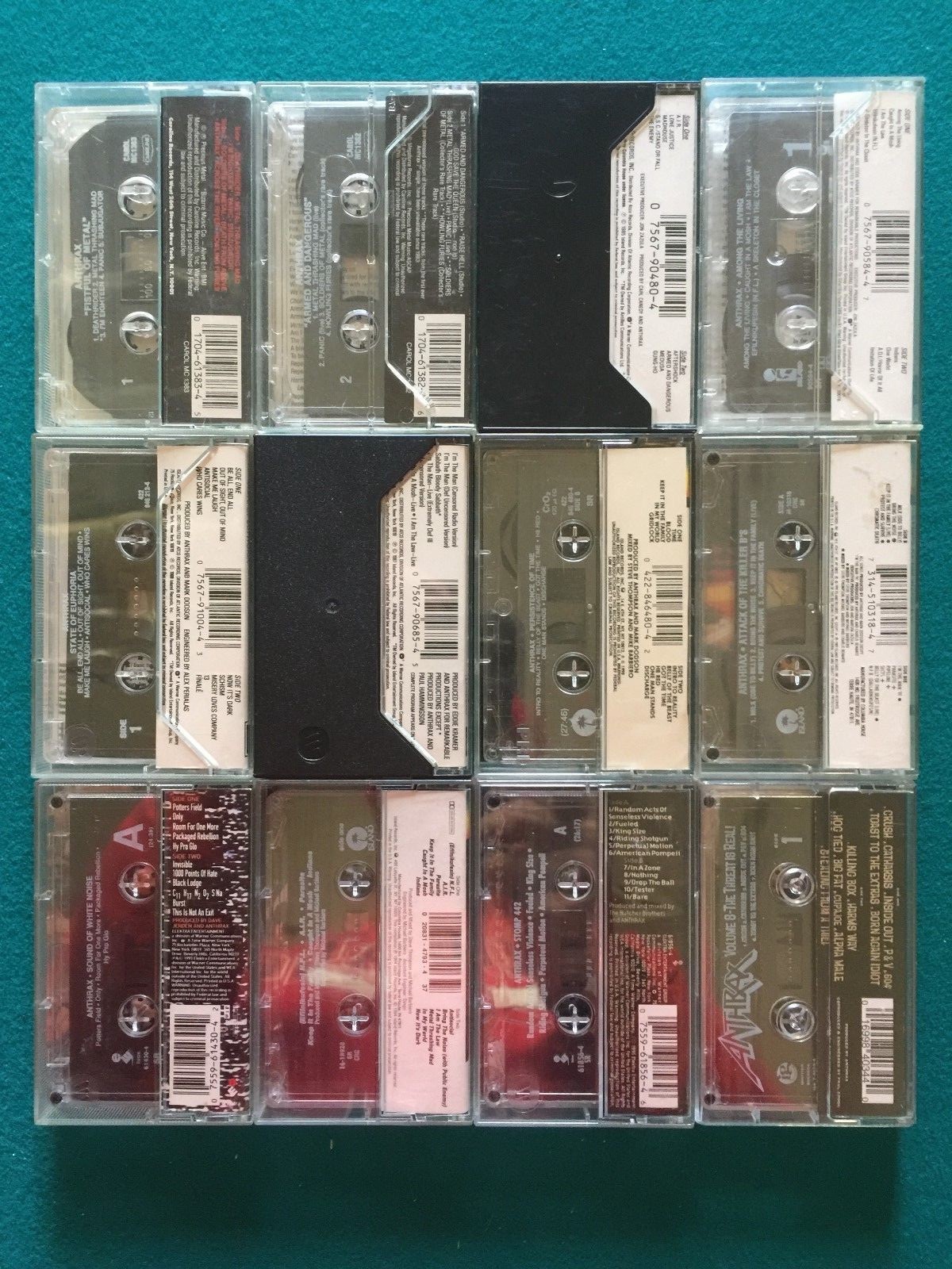 12 ANTHRAX CASSETTE TAPE LOT Megaforce Island THRASH METAL Vol 8 Threat Is Real