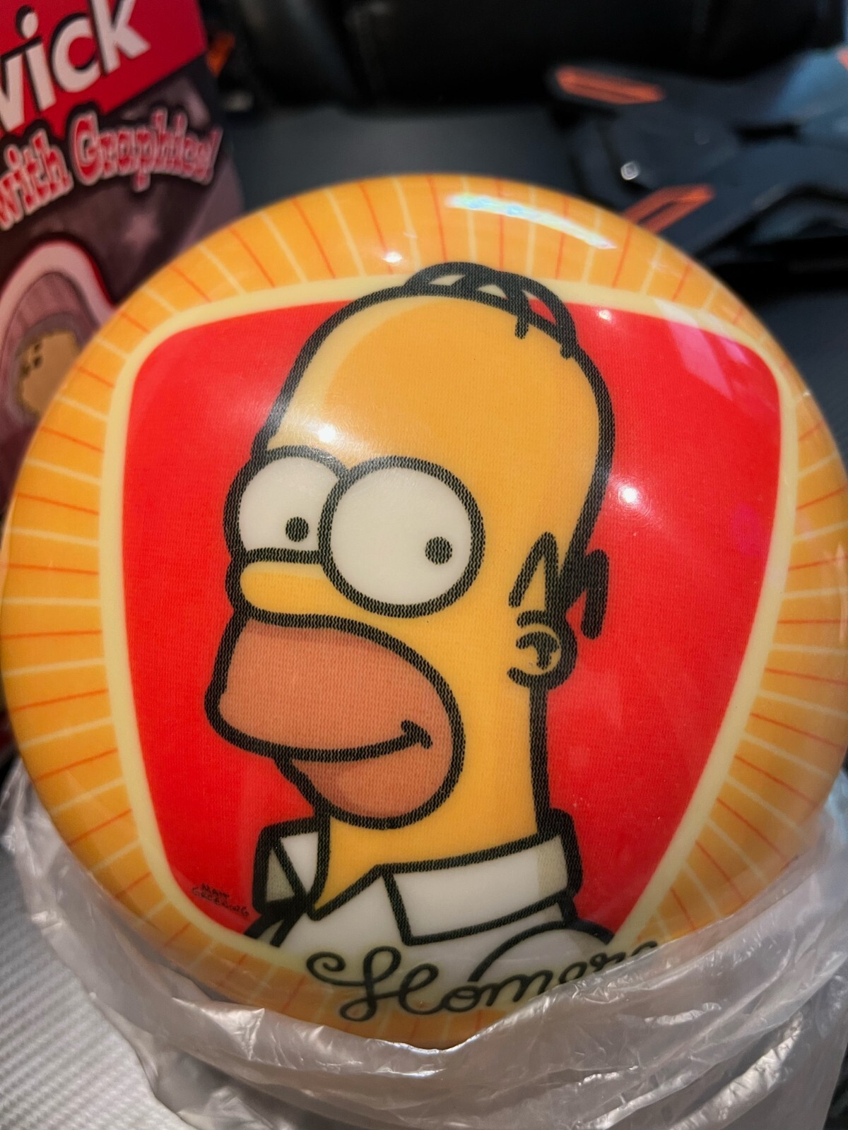 The Simpsons Brunswick Bowling Ball 8lbs 2004 Homer NEW IN BOX and NO HOLES