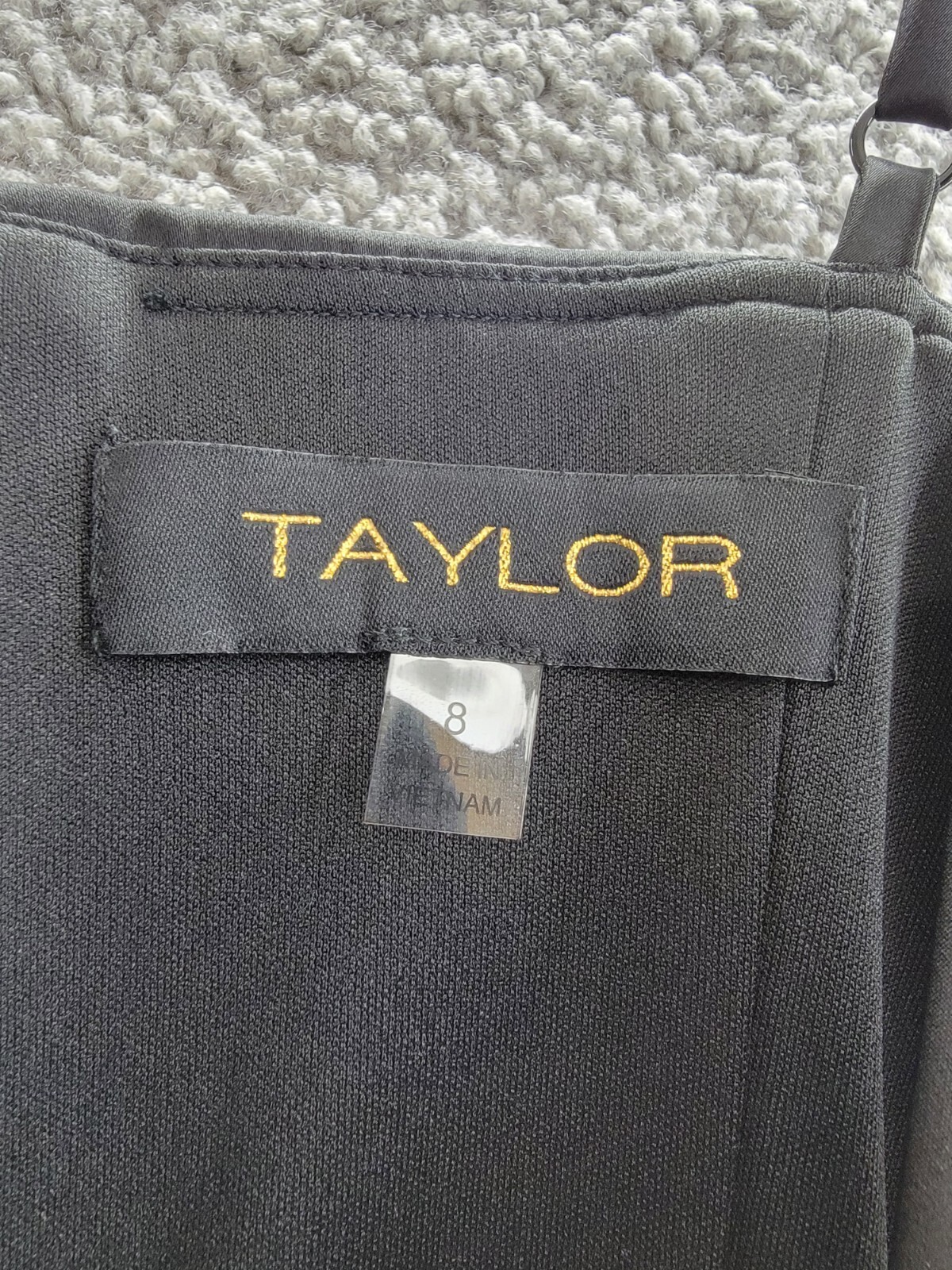 Taylor Corset-Style Bubble-Hem Dress Women's 8 Black Square Neck Back Zipped - Picture 8 of 16