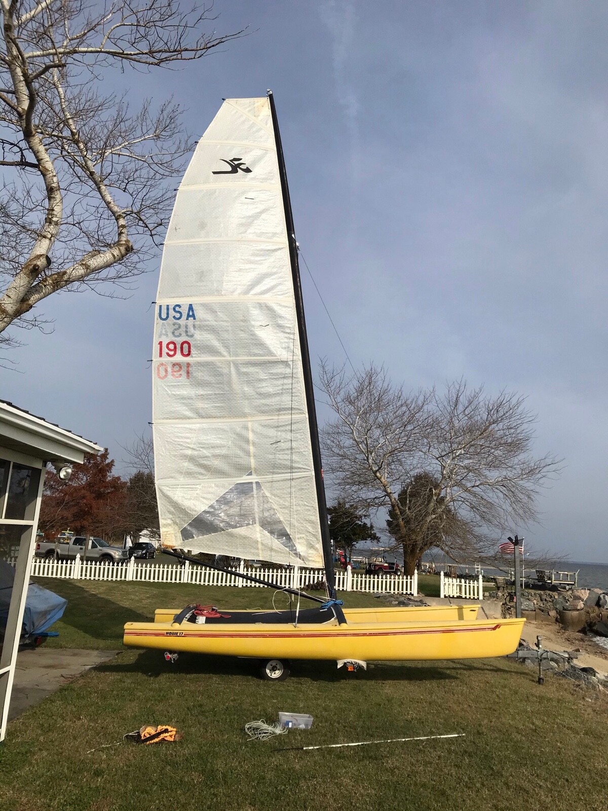 Ready To Sail! Hobie 17 Catamaran With Trailer, Trapezes, Wings Used