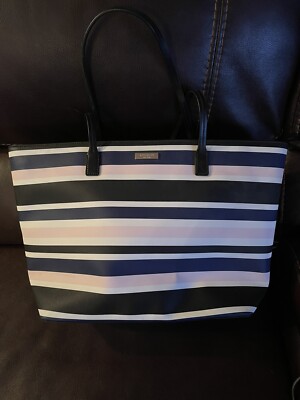 Kate spade black and white striped purse cheap