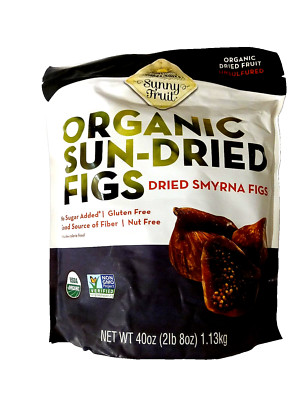 Sunny Fruit  Organic Sun-Dried Smyrna Figs  40oz (2 Lb 8 oz) 1.13 kg Exp 01/2025
