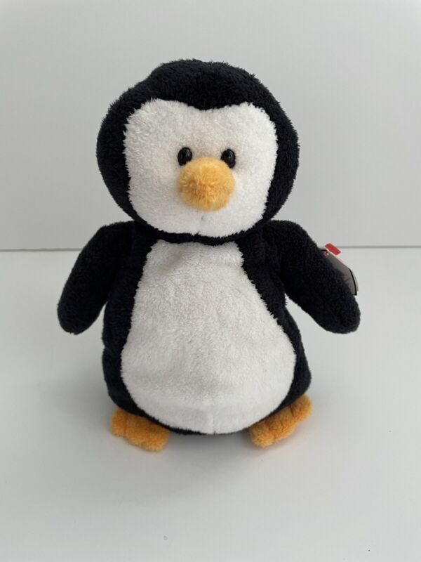Ty Pluffies Waddles Penguin Plush 9" 2006 Stuffed Animal Black White Lovey T26