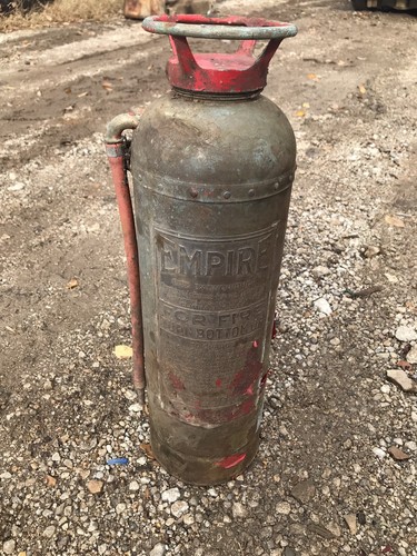 Vintage Empire American Lafrance Fire Extinguisher Copper Brass Tag 24” Tall