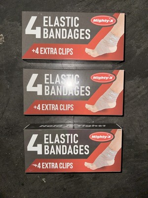Mighty-X Premium Elastic Bandage Wrap 10 Packs Of 4- Cotton Latex Free Compress