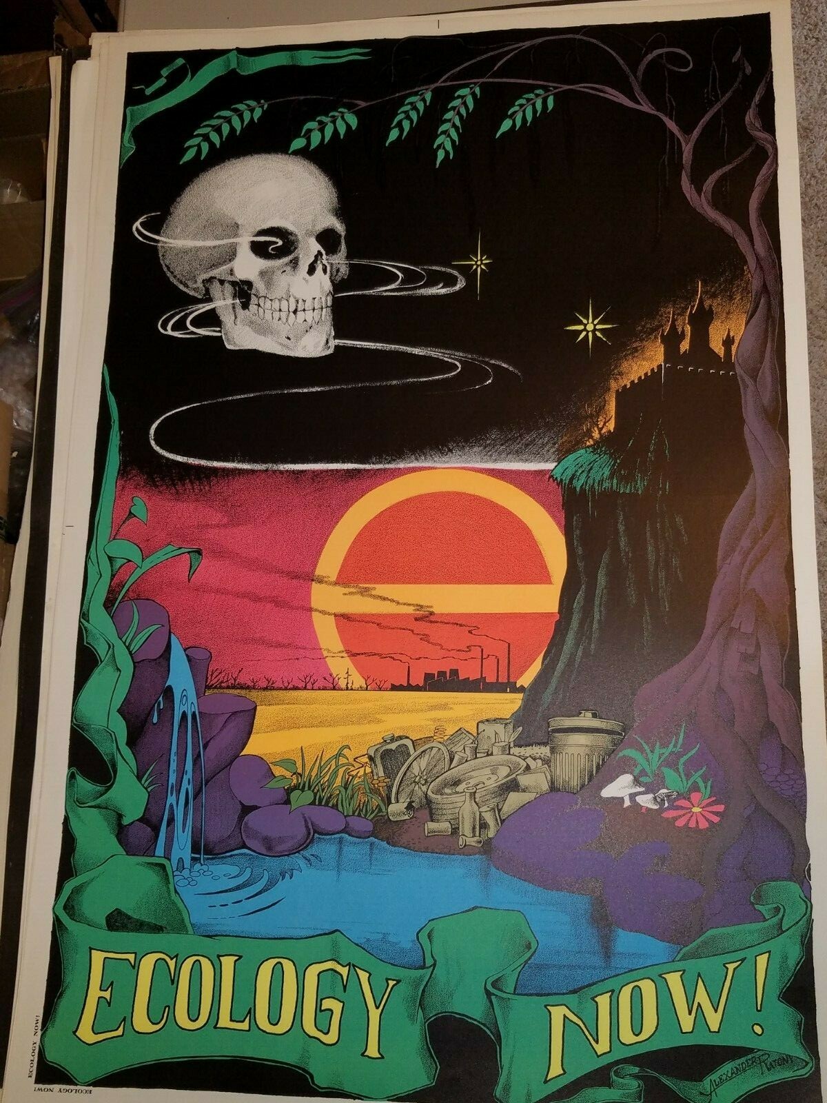 洋書 Ultraviolet Classic Blacklight Posters Vintage 1990's Blacklight Poster for UV Stoner Cool Trippy