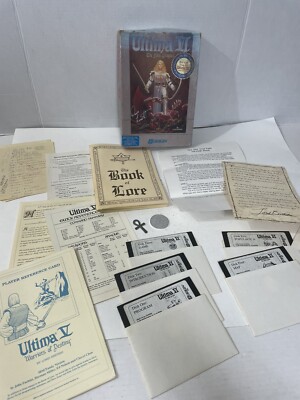 Ultima VI Signed by RG and Denis Rare Big Box PC - Incomplete See Pictures Read