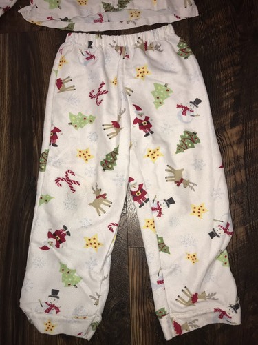 Pottery Barn Kids Child's Sz 6 Santa Reindeer Flannel Pajamas Christmas Holiday