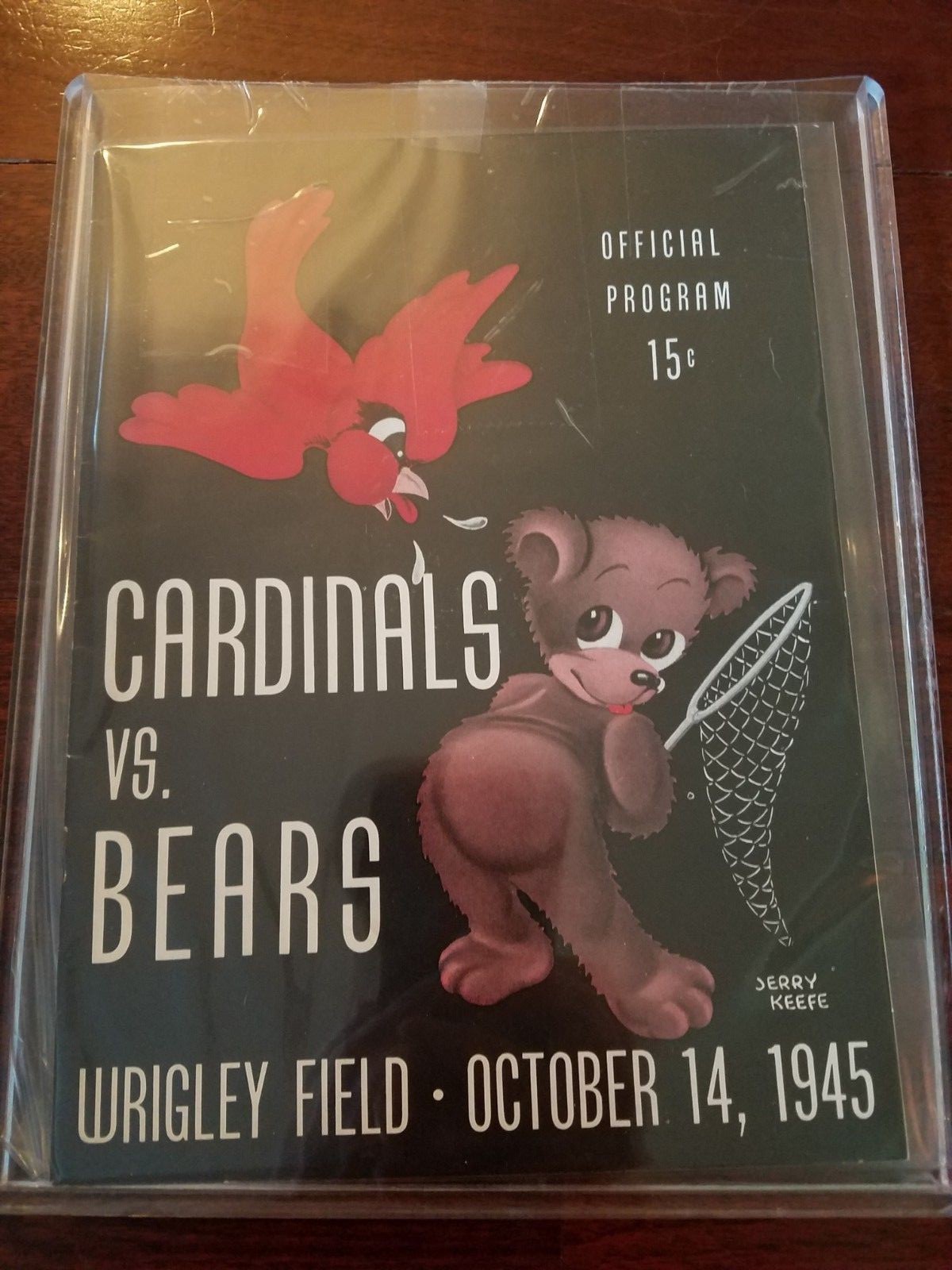 1945 Chicago Cardinals vs Bears AUTOGRAPHED Program - PHIL HANDLER (d.1968)