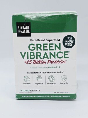Vibrant Health Green Vibrance 15 To Go packets 12.1g - 10/2025