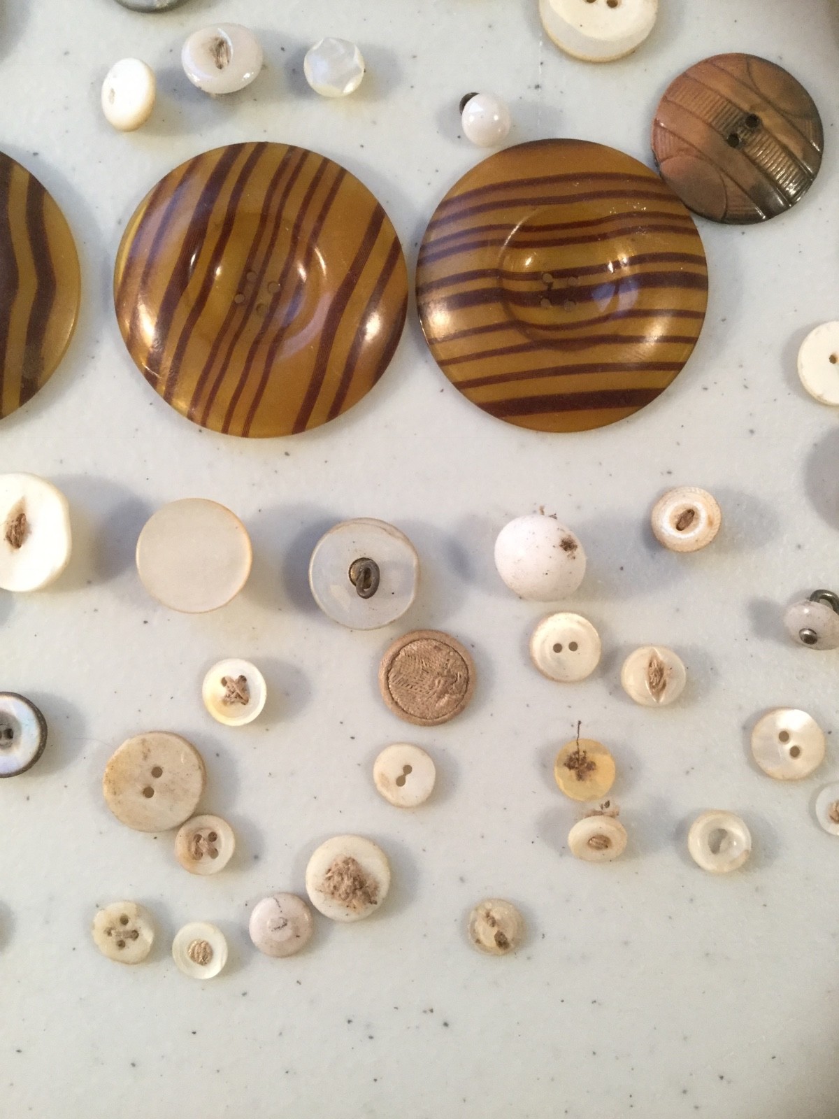 Vintage Antique Large Lot Beautiful Buttons Shell Glass Bakelite