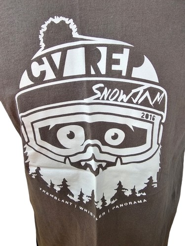 Whistler Tremblant CV Rep Snowjam 2016 T-Shirt Mens Large Ski Resort Gray