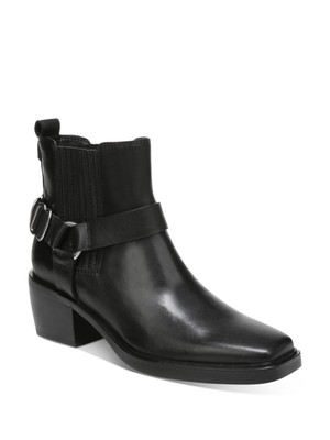 

SAM EDELMAN Женские черные кожаные ботильоны Bellamie с квадратным носком на блочном каблуке, размер 8,5 м, Черный, H8645L3
