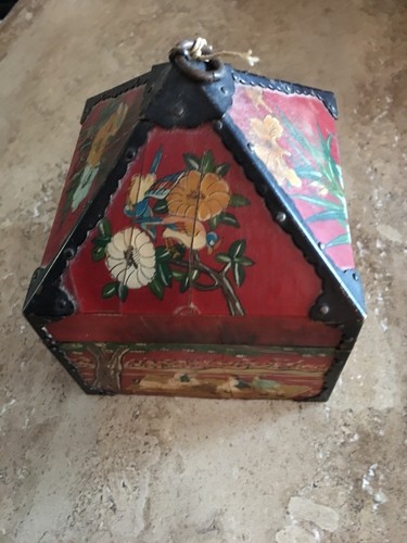 Reverse-Painted Ox Horn Wood Boxes - Hwagak Haem - Vintage Korean Ox Horn Box