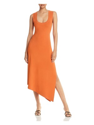 

ALC Женское оранжевое пуловер с асимметричным подолом без рукавов Maxi Body Con Dress, Оранжевый