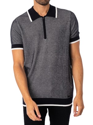 

Мужская рубашка-поло на молнии Sholono HUGO, черная, Черный, 50485293-10247361-410