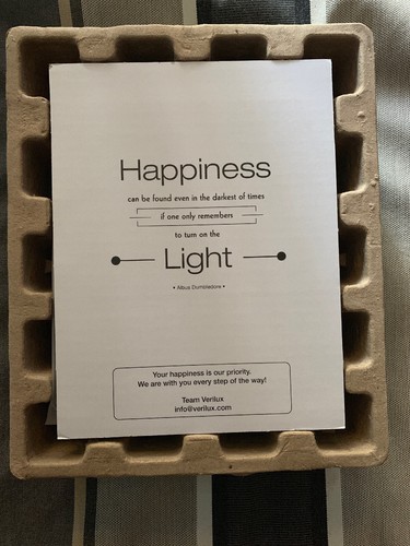 Verilux HappyLight Lucent 10000 Lux LED Bright White Light Therapy Lamp