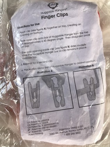 BNIB JOY MANGANO Huggable Hanger Set Of 6 Orange Finger Clips