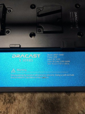 DRACAST DRSF-1000B LED LIGHT V-MOUNT SOFTBOX FOR 4K DSLR VIDEO CAMERA CAMCORDER