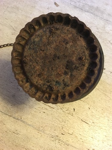Vintage Cast Iron Bird FEEDER Hanging chain Architecural Rustic Beautifully aged
