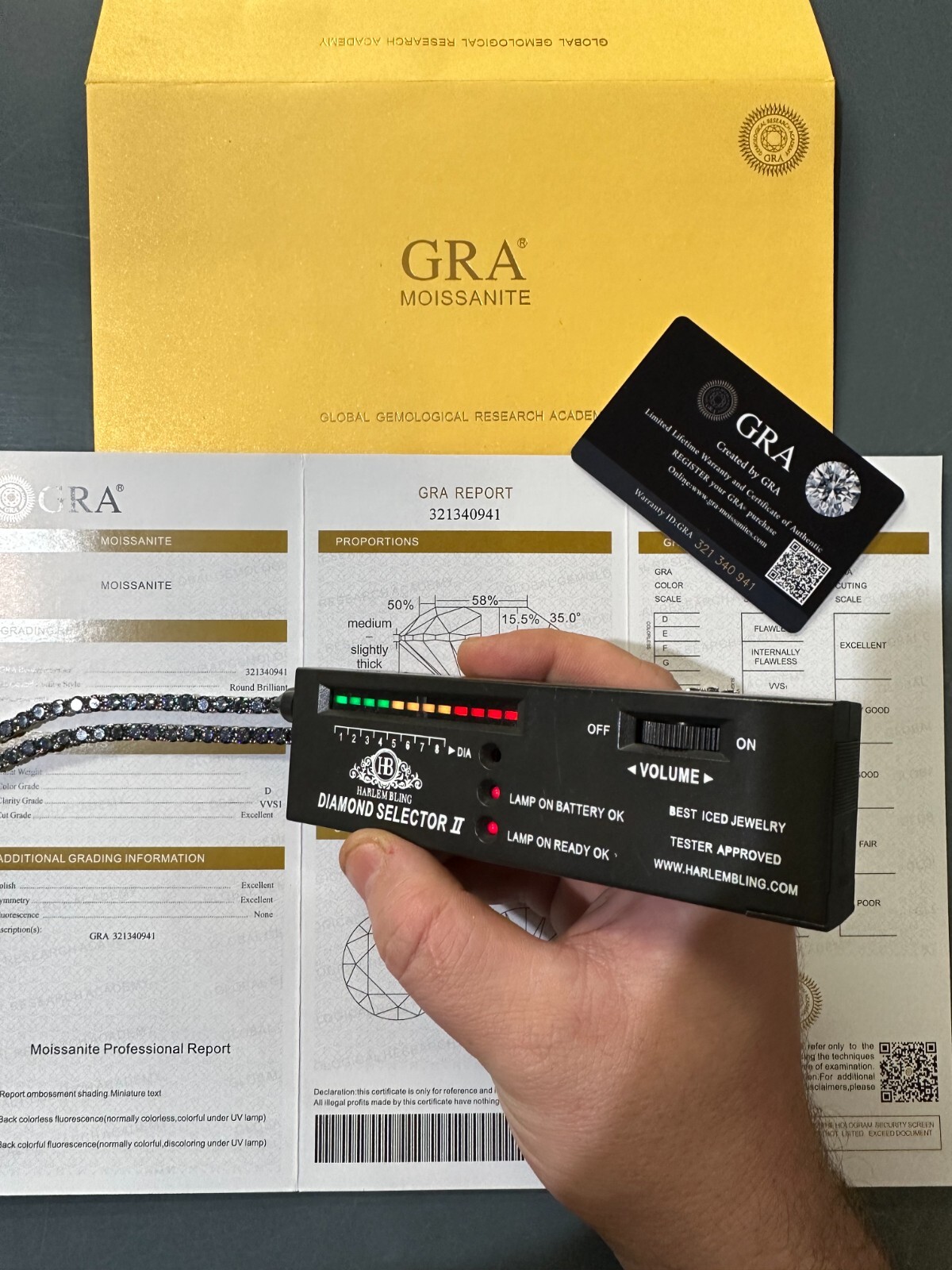 Pre-owned Silver Real Blue Moissanite 5mm Tennis Chain 925  Iced Necklace Pass Diamond Test