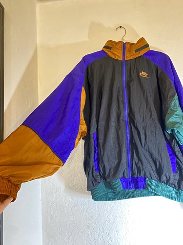 Vintage Champs Nike Zip up Windbreaker jacket Mens L 90's | eBay