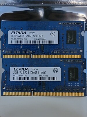 Elpida 4GB (2x2Gb) PC3-10600S 1333MHz SoDimm EBJ20UF8BCS0-DJ-F from iMac A1311 ը