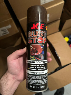 Ace Rust Stop Gloss Leather Brown Protective Enamel Spray Paint 15 oz ,
