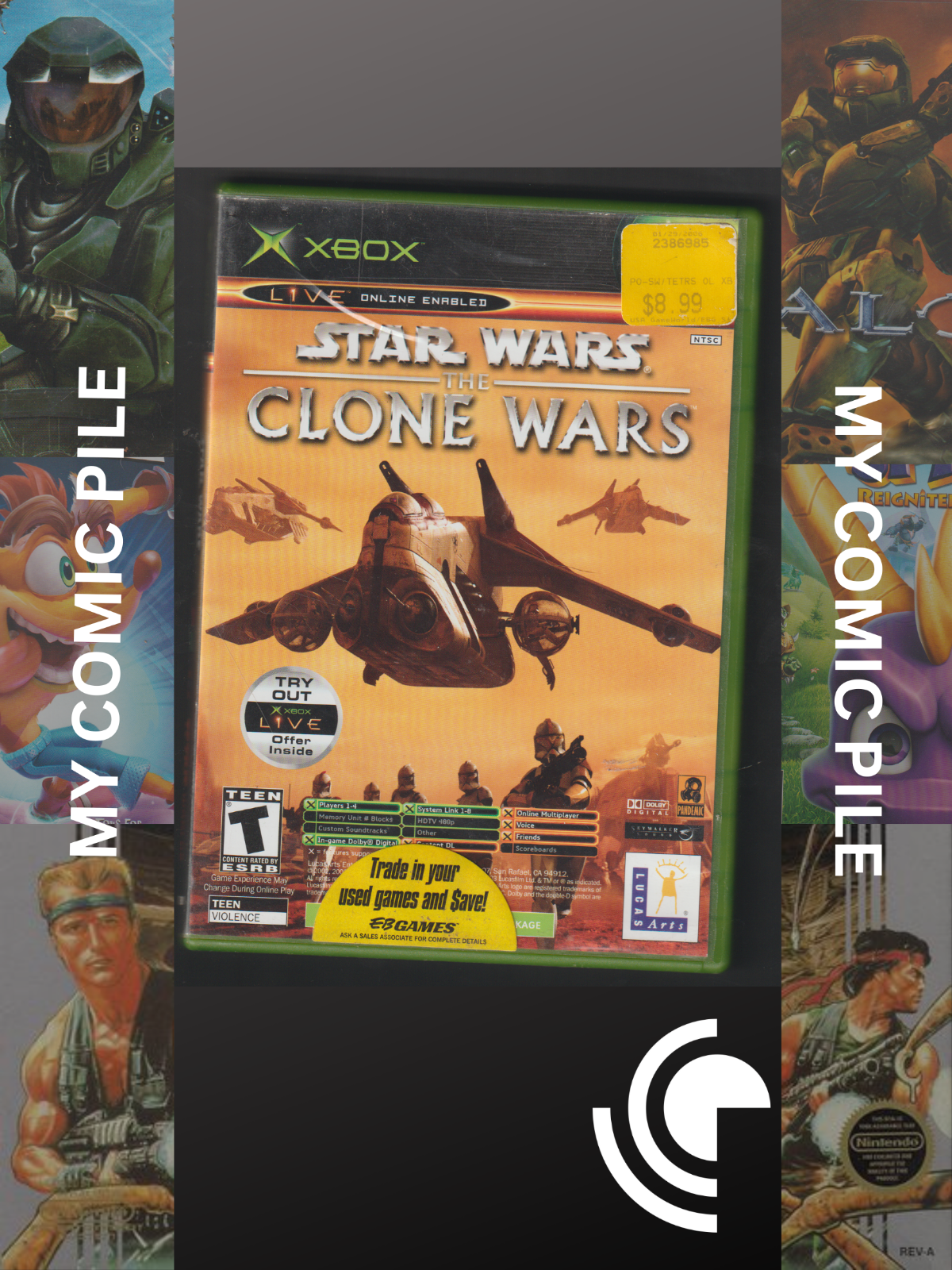 Star Wars The Clone Wars / Tetris Worlds XBOX Complete w ONLY 1 Manual
