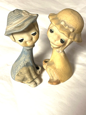 Lot of 2 Vintage Trixie Poppet Retro UCTCI Girls Figurines 5'' Tall