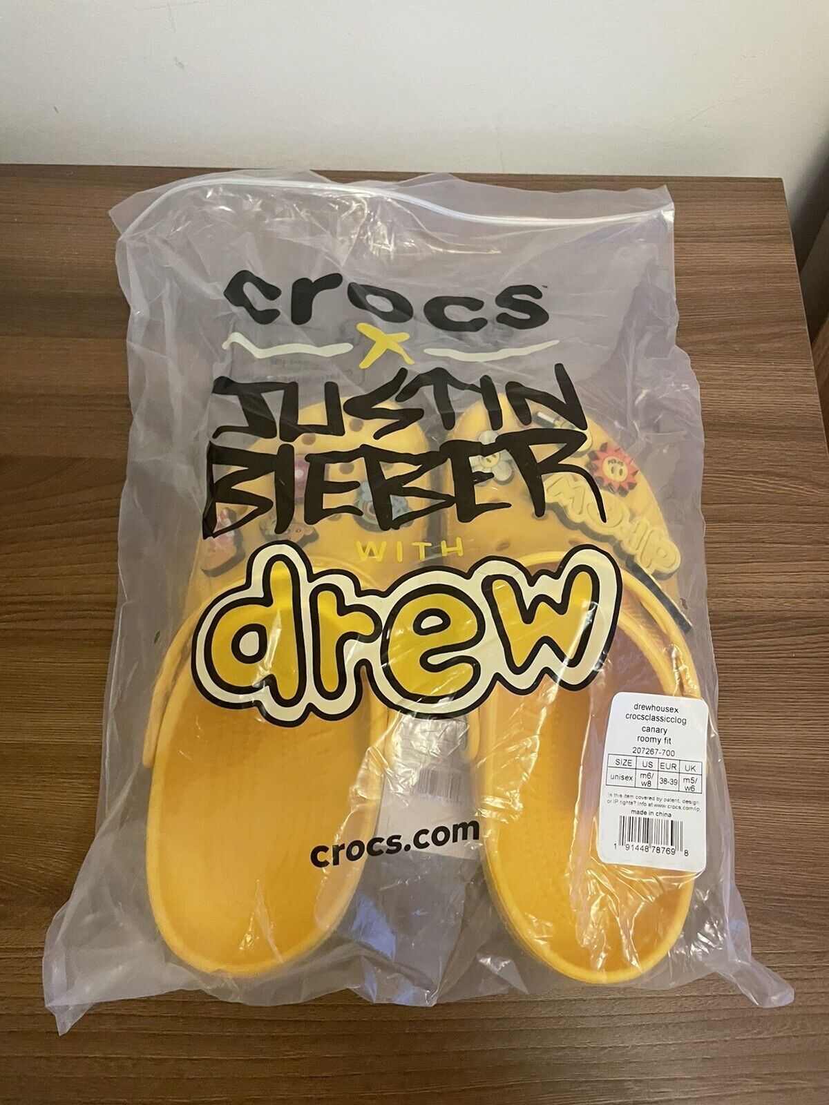 Crocs Clog Justin Bieber Drew House Yellow Size 6 7 13 Crocs Clog Justin Bieber Drew House Yellow Size 6 7 13