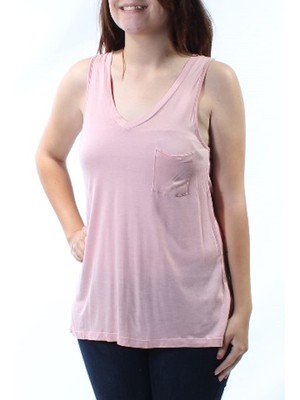 

HEARTS AND HIPS Женский розовый топ хай-лоу без рукавов в горошек с V-образным вырезом Размер