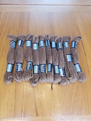 DMC Vintage Needlepoint yarn 10 PC Wool Pull skein 8.8 yards each France 7499