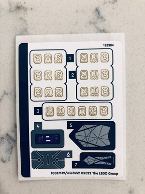 LEGO STICKER SHEET for 76213 King Namor's Throne Room, New & Genuine!